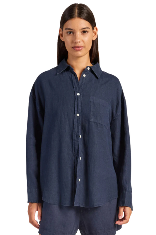 Hampton Linen Shirt - Patriot Blue