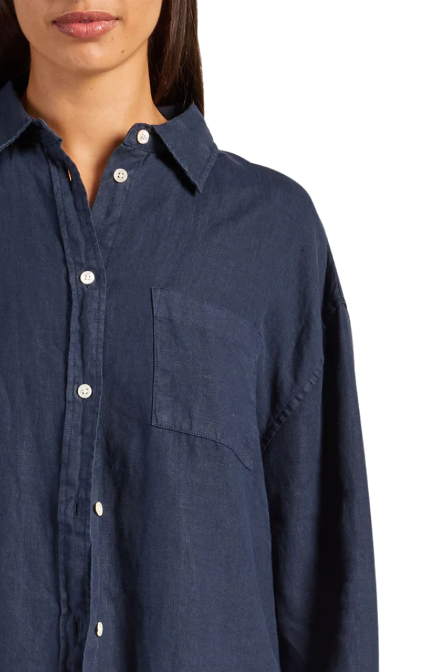 Hampton Linen Shirt - Patriot Blue
