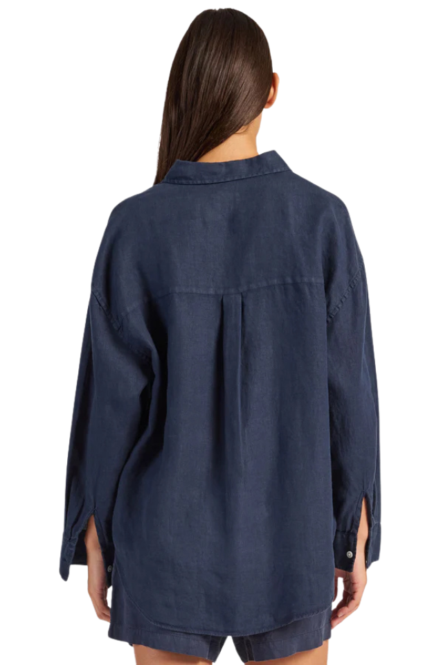 Hampton Linen Shirt - Patriot Blue