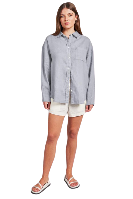 Hampton Linen Shirt - Lavender Ash