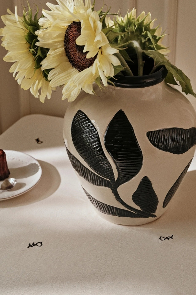 Vase Herbert Small - Black/Rainy Day