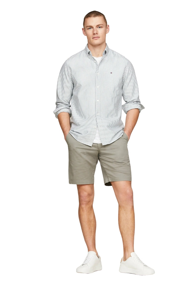 Heritage Oxford Stripe Rf Shirt - Ornamental Green/White
