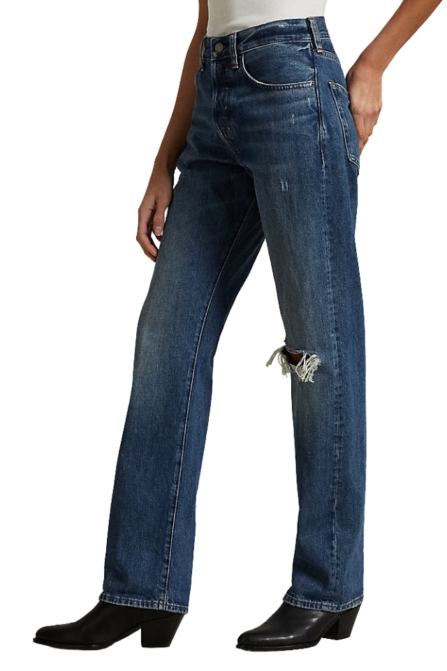 High-Rise Relaxed Straight Jean - Blue