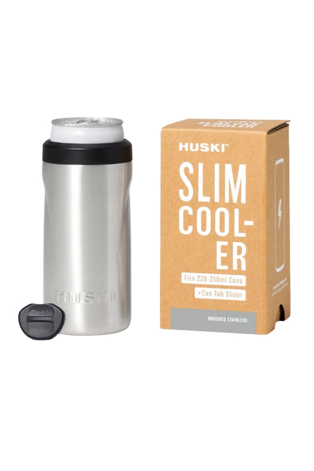 Huski Slim Can Cooler - Brushed Stainless