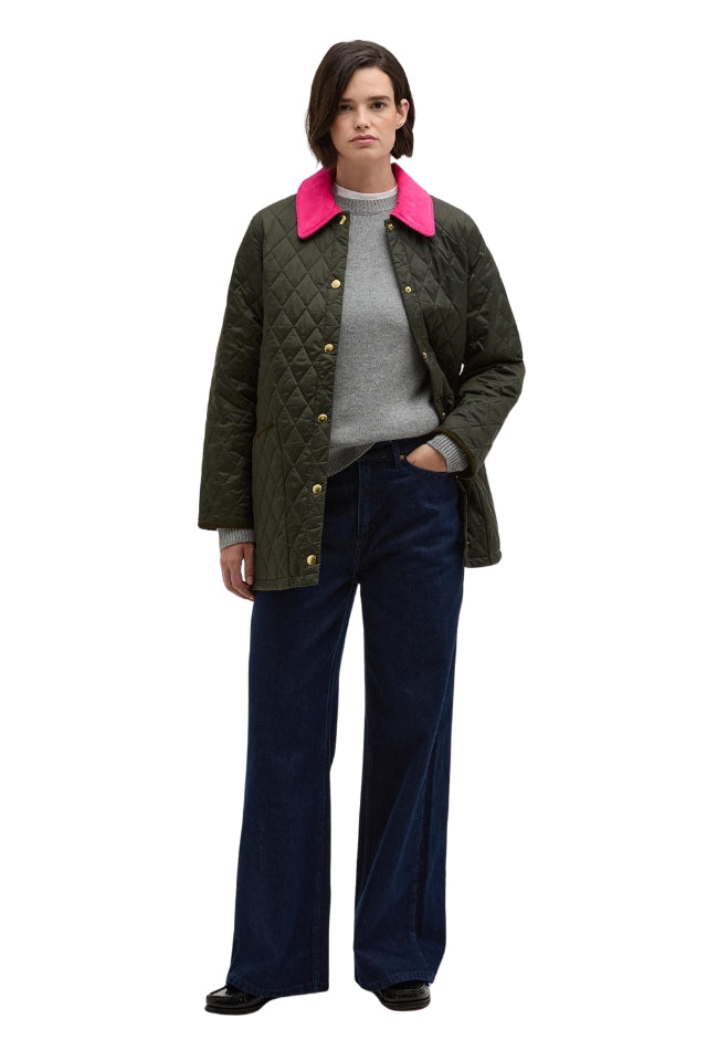 Icons Modern Liddesdale Quilted Jacket - Sage/Fuchsia/Ancient
