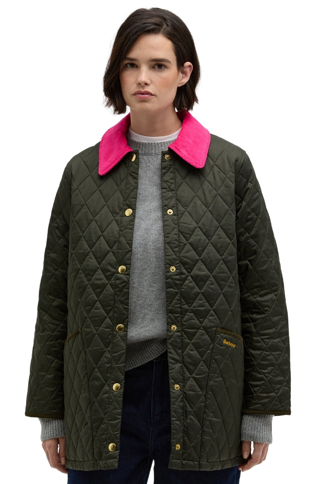 Icons Modern Liddesdale Quilted Jacket - Sage/Fuchsia/Ancient