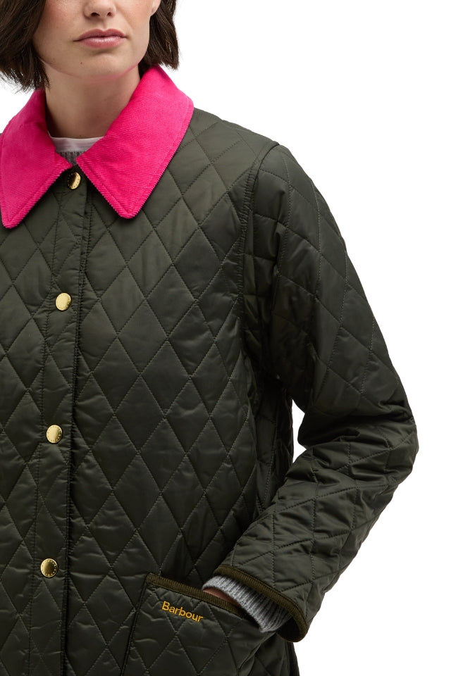 Icons Modern Liddesdale Quilted Jacket - Sage/Fuchsia/Ancient