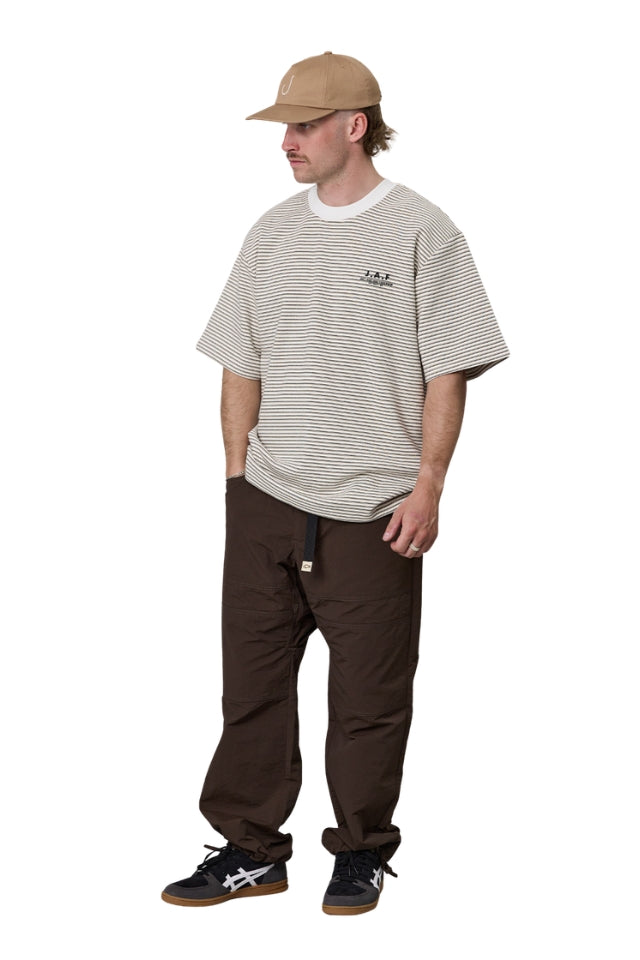 J.A.F Heavy Shore Tee - Off White Stripe