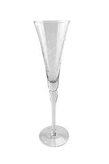 JI0089S French Country Floral Etched Champagne Glass Clear