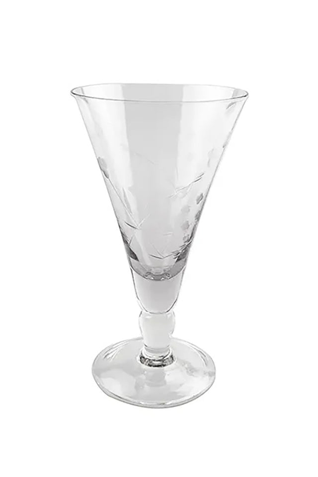 JI0091S French Country Floral Etched Short Wine Glass