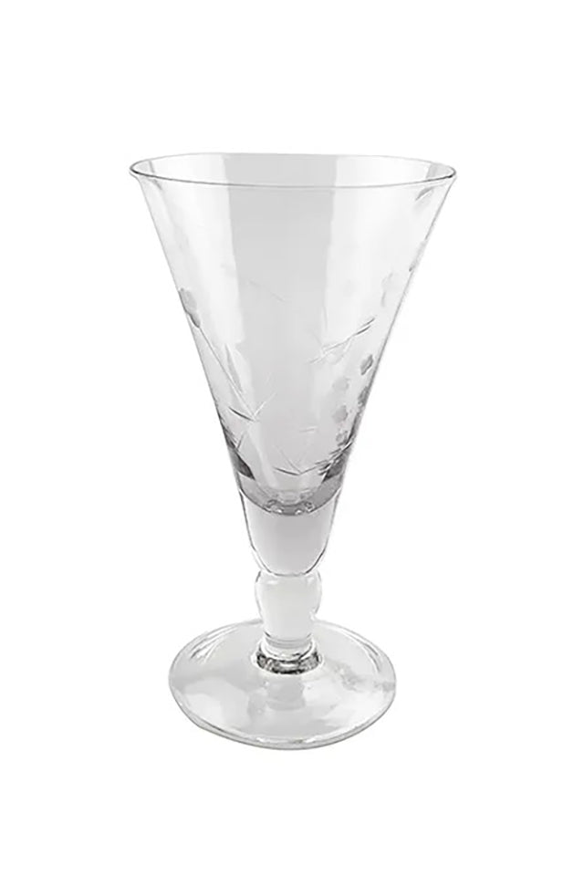 JI0091S French Country Floral Etched Short Wine Glass