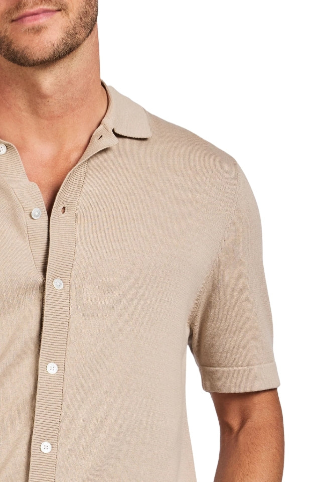 Jackson Knit Polo - Warm Sand