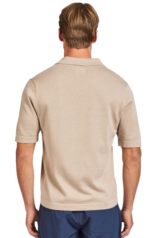 Jackson Knit Polo - Warm Sand