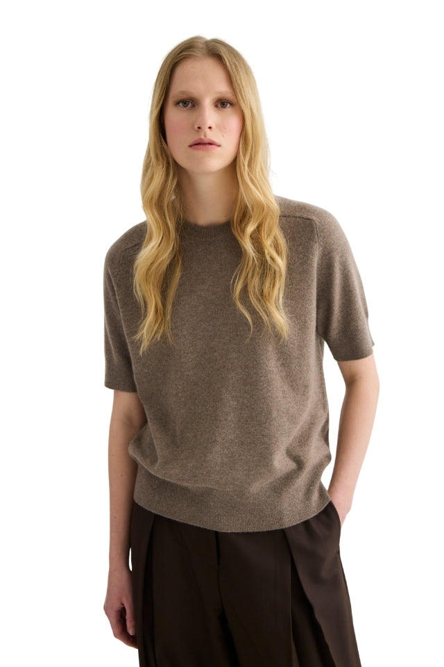 Jasper Short Sleeve Crewneck - Cocoa Marle