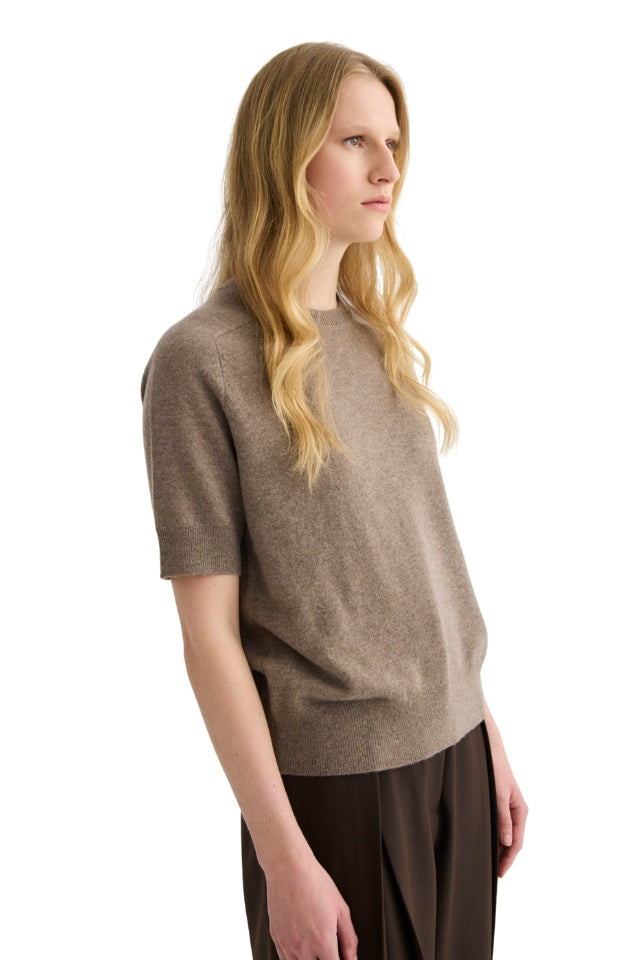 Jasper Short Sleeve Crewneck - Cocoa Marle