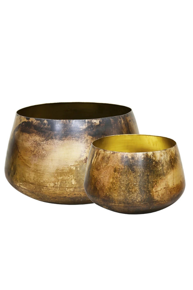 Kelda Metal Pot Jarn - Antique Gold