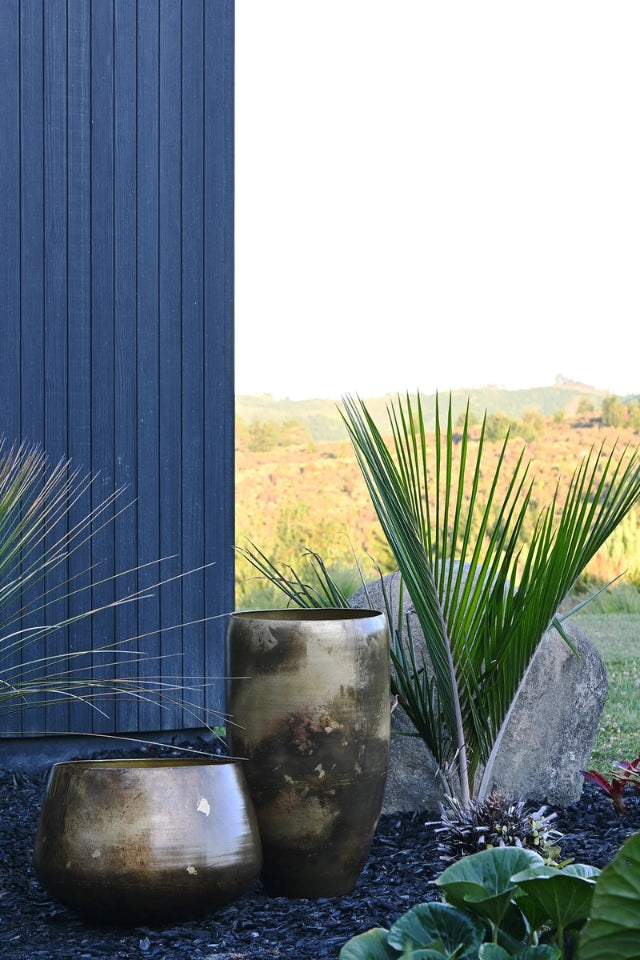 Kelda Metal Pot Toria Tall - Antique Gold