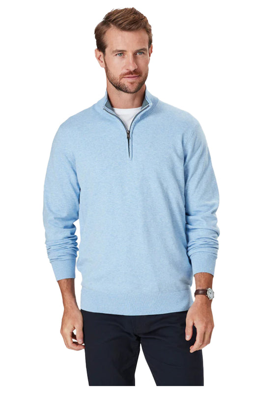 KNIW23025 Gazman High Flex Half Zip Sweater Sky Blue 