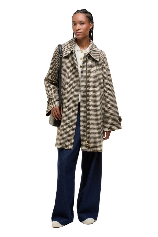 Kennedy Check Showerproof Jacket - Sage Houndstooth/Mist