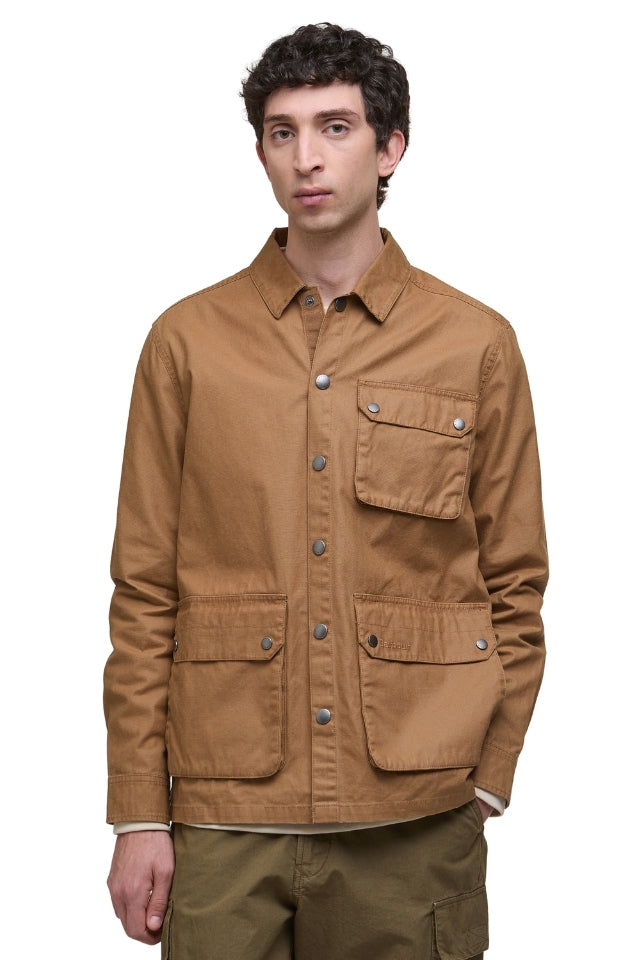 Kippford Regular Canvas Overshirt - Bronze Brown