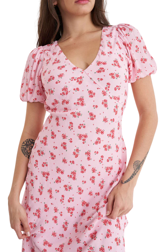 La Rosa Cleo Midi Dress - Blush FLoral