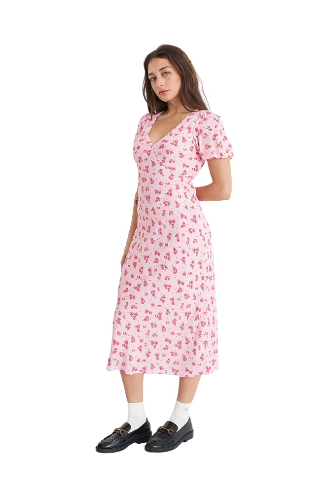 La Rosa Cleo Midi Dress - Blush FLoral