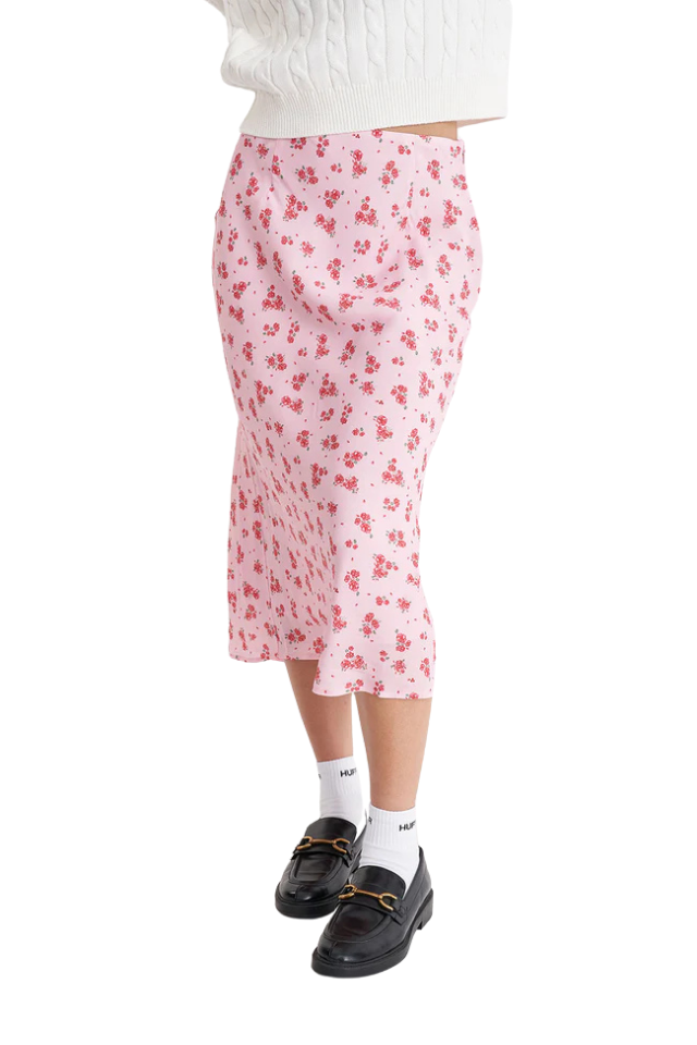 La Rosa Lila Midi Skirt - Blush Floral