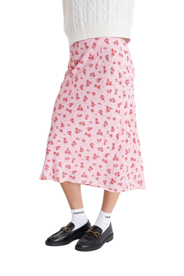 La Rosa Lila Midi Skirt - Blush Floral