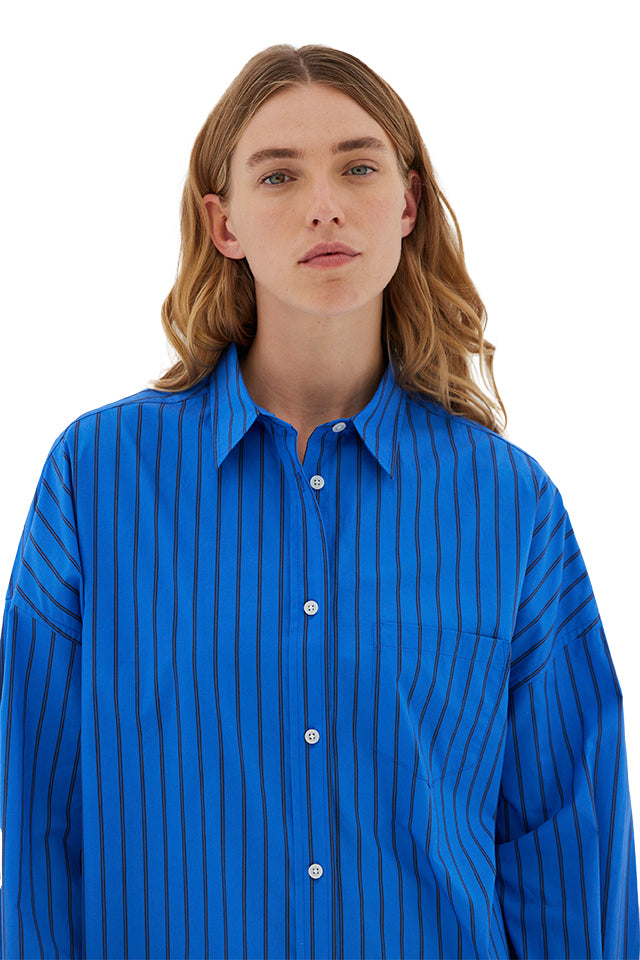 LMD034 LMND Chiara Shirt Stripe Ink Blue