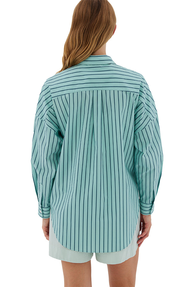 LMD034 LMND Chiara Shirt Stripe Teal Sage