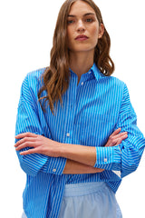 LMD034 LMND Chiara Striped Shirt Ink Blue White