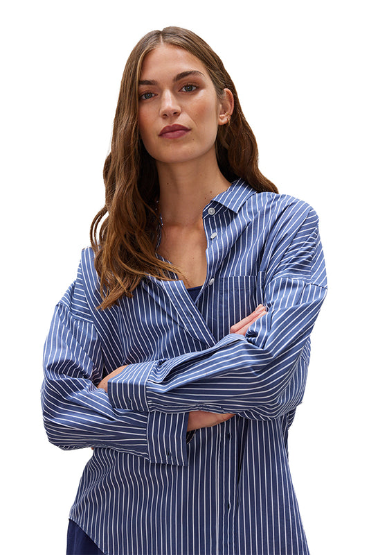 Chiara Mid Length Striped Shirt