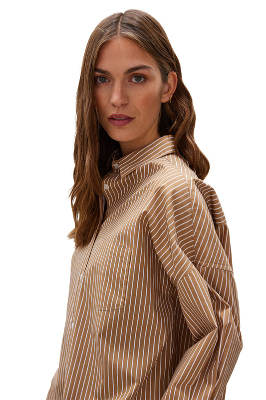 Chiara Mid Length Striped Shirt