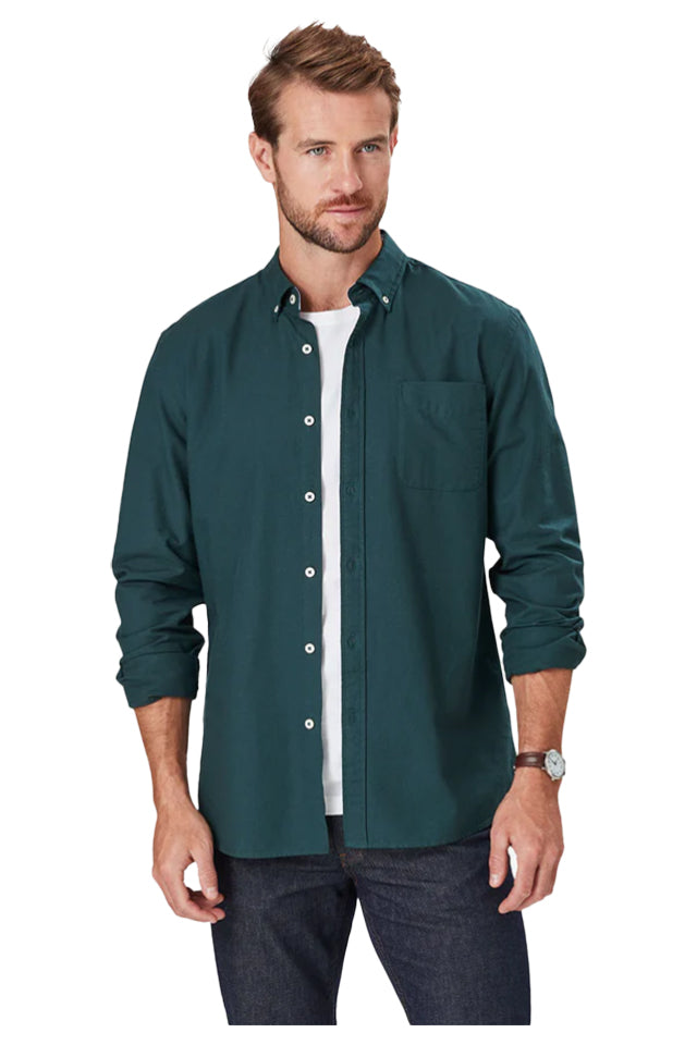 LSHW23020T Gazman Tailored Casual Oxford Shirt Forest 