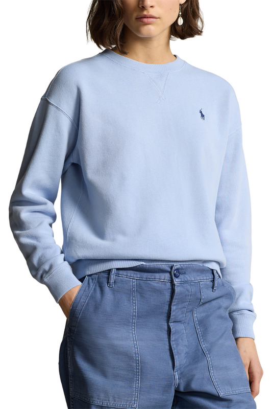 Lightweight Fleece Crewneck Pullover - Chambray Blue