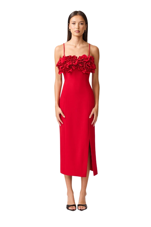 Lila Midi Dress - Crimson