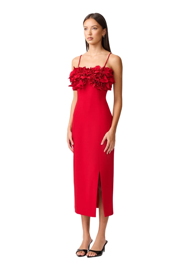 Lila Midi Dress - Crimson