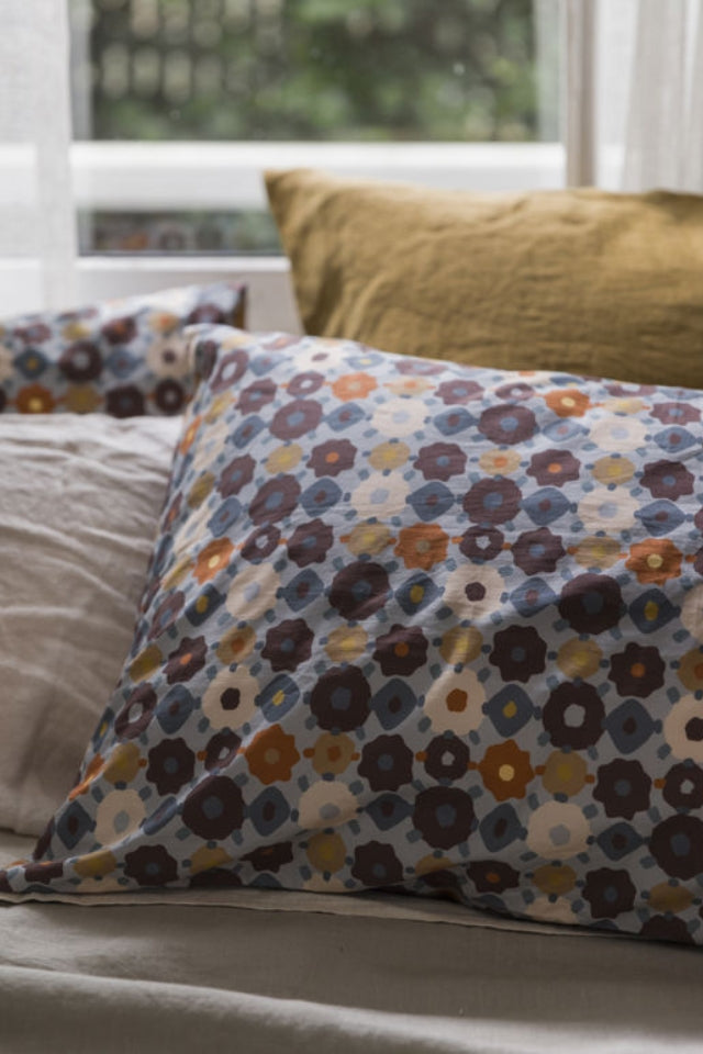 Lisbon Pillowcase Pair - Cloud/Multi