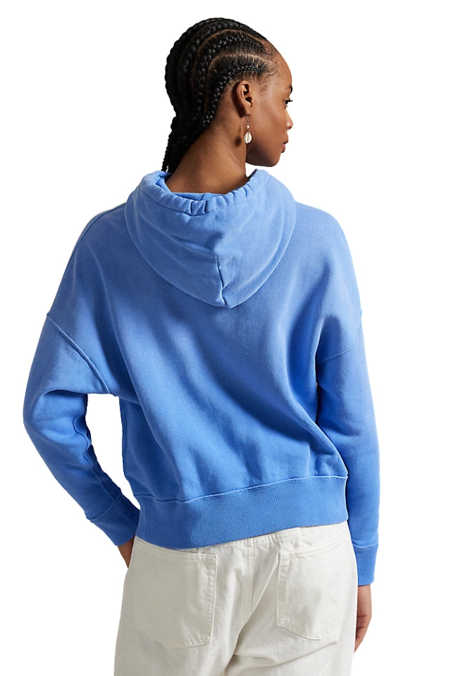 Polo Bear Fleece Hoodie Sweatshirt - Summer Blue
