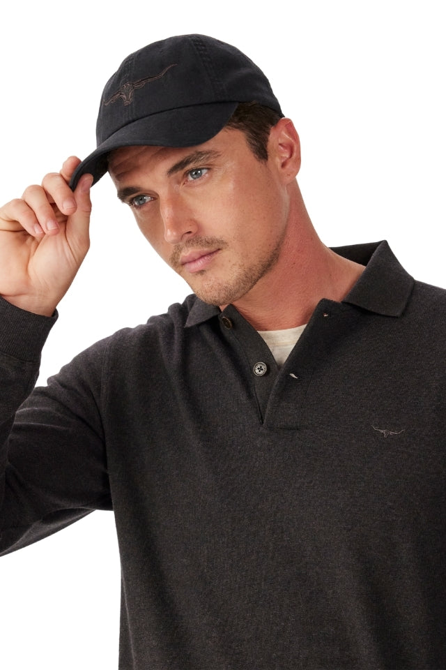 Longhorn Twill Cap - Black Wash
