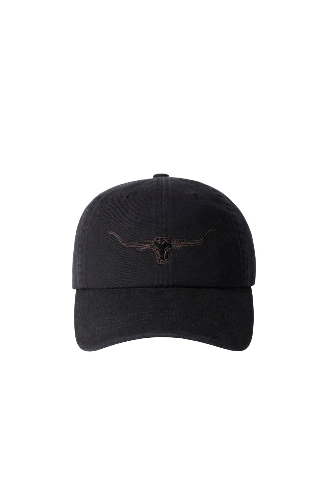 Longhorn Twill Cap - Black Wash