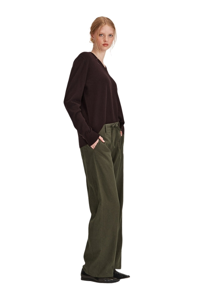 Lucy Cashmere V Neck - Cocoa