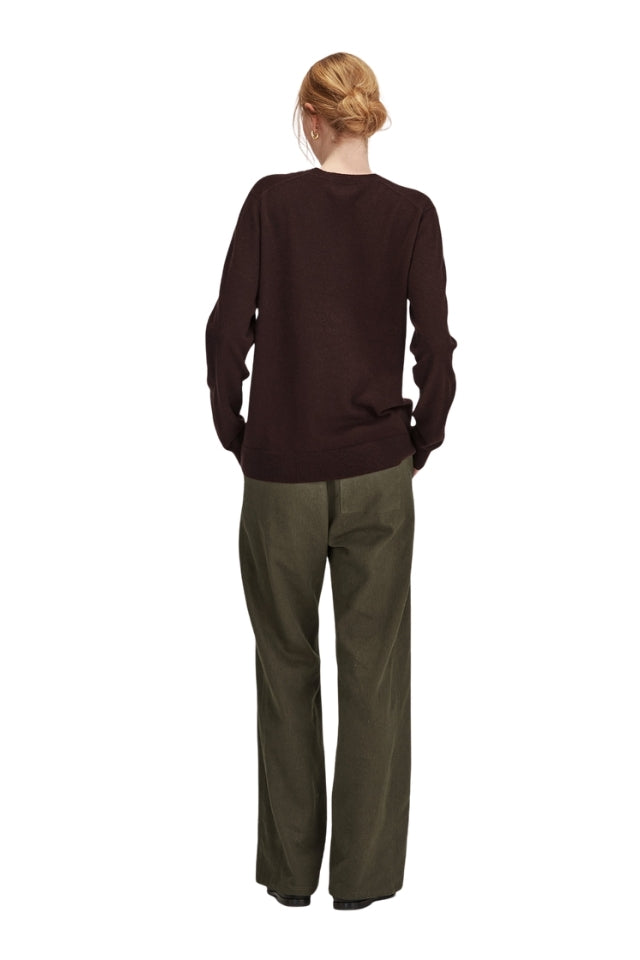 Lucy Cashmere V Neck - Cocoa