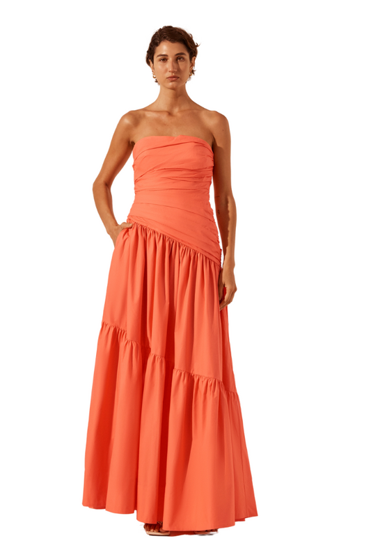 Maiori Strapless Tiered Maxi Dress