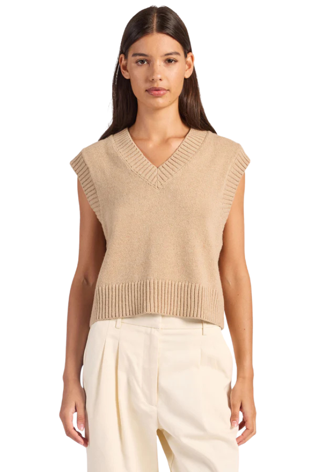 Maple Knit Vest - Otter Tan