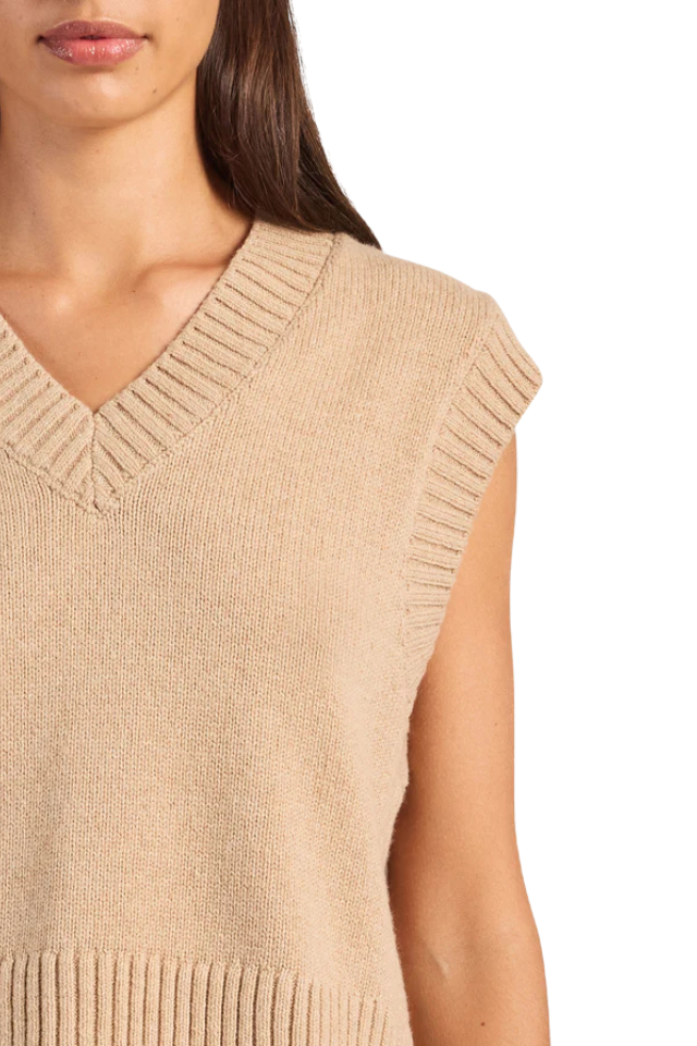 Maple Knit Vest - Otter Tan