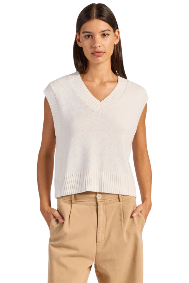 Maple Knit Vest - Silk White