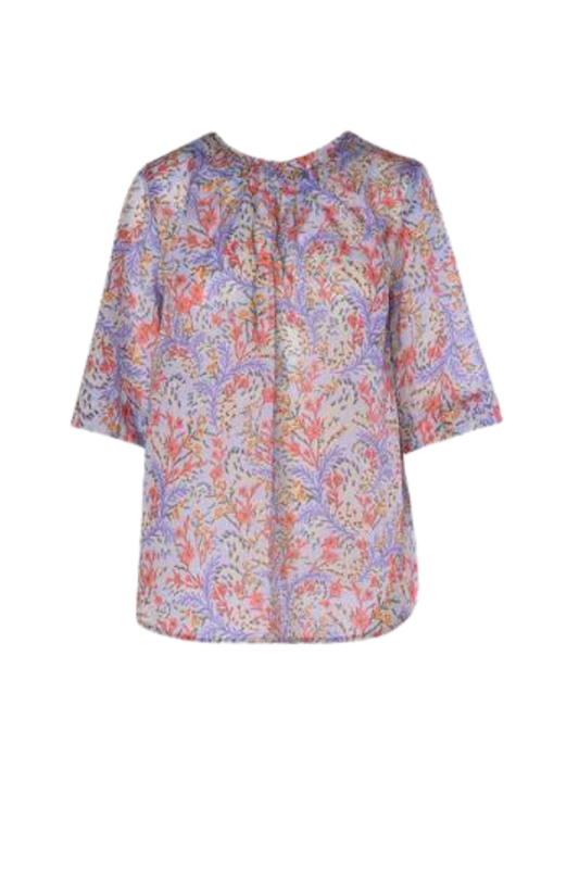 Margaux Print Tee - Blue Floral