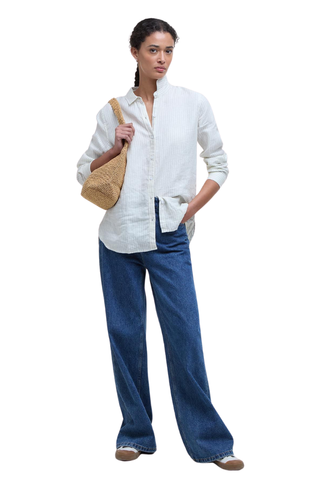 Marine Shirt - Pale Aqua Stripe