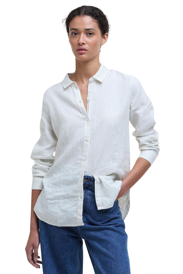 Marine Shirt - Pale Aqua Stripe